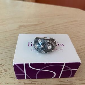 NWT LIA SOPHIA SILVER RING W CLEAR STONES